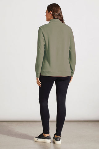 FUNNEL NECK TOP WITH POCKETS-Aloe