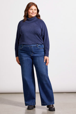 alt view 1 - AUDREY PULL-ON COMFORT STRETCH WIDE LEG JEANS-Bluemoon