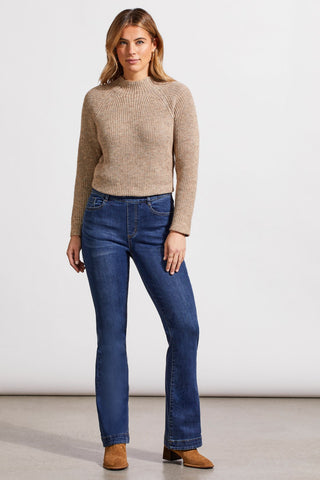 alt view 1 - AUDREY PULL-ON FLARE JEANS WITH 5 POCKETS-Bluemoon