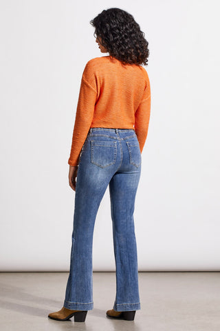 alt view 4 - AUDREY PULL-ON FLARE JEANS WITH 5 POCKETS-River blue