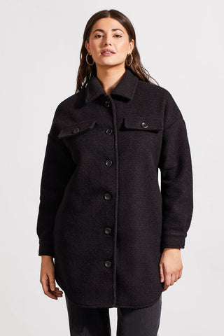 alt view 3 - BOILED WOOL JACKET WITH POCKETS-Black