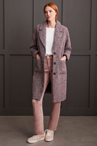 alt view 1 - BOUCLE DUSTER COAT-Pink lady