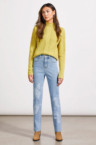 alt view 1 - BROOKE HIGH RISE STRAIGHT ANKLE JEANS-Chalk blue