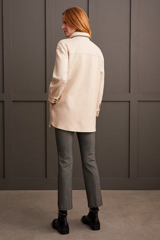 alt view 2 - BUTTON-UP COAT WITH BLANKET STITCHING-H.tan