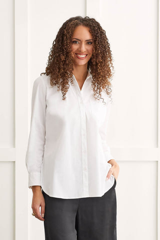 alt view 4 - CLASSIC WHITE BUTTON UP SHIRT-White