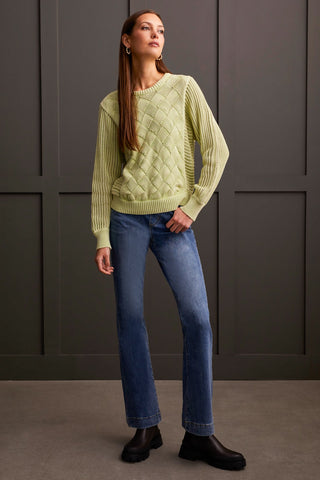 alt view 2 - DOLMAN CREW NECK SWEATER WITH SPECIAL WASH-Lt. pistachio