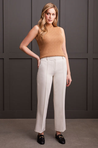 alt view 1 - FLY FRONT TROUSERS WITH PIN TUCKS-Moonstone