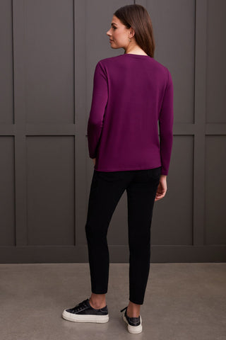 alt view 3 - FRENCH TERRY KNOT-FRONT TOP-Dark plum