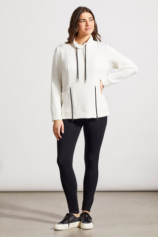 alt view 3 - FUNNEL NECK TOP WITH POCKETS-Cream