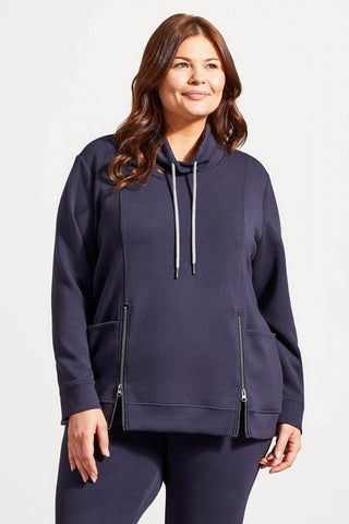 FUNNEL NECK TOP WITH POCKETS-Night sky