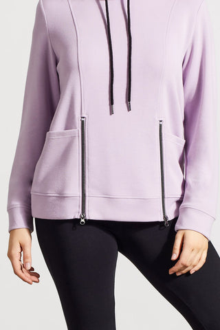 alt view 2 - FUNNEL NECK TOP WITH POCKETS-Orchid