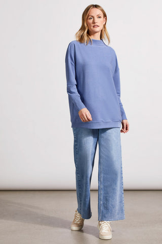 alt view 1 - FUNNEL NECK TUNIC-H blue jay