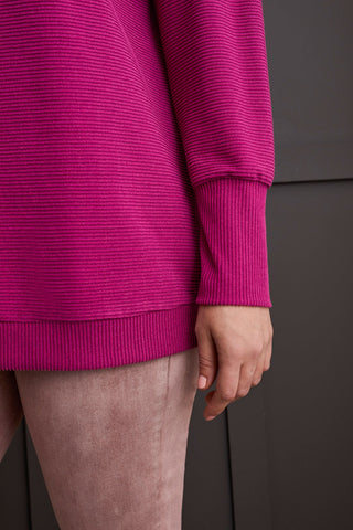 alt view 4 - FUNNEL NECK TUNIC-H deep magenta