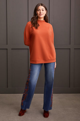 alt view 2 - FUNNEL NECK TUNIC-H pumkin spice