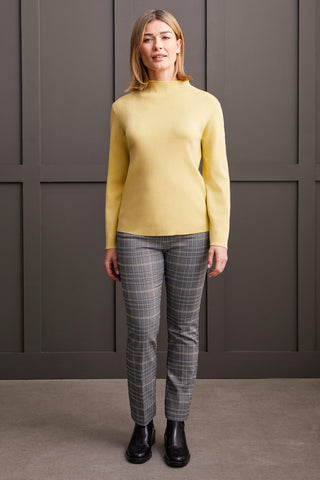 alt view 1 - LONG SLEEVE FUNNEL NECK SWEATER-Celery