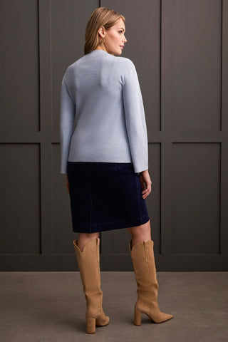 alt view 3 - LONG SLEEVE FUNNEL NECK SWEATER-H.glacier