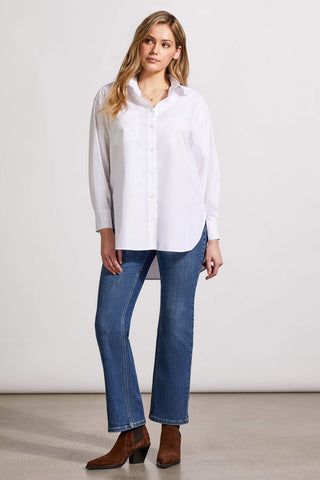 alt view 1 - LOOSE FIT BUTTON-UP SHIRT-White