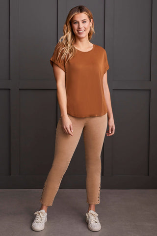 alt view 2 - MODAL JERSEY CREW NECK TOP-Walnut