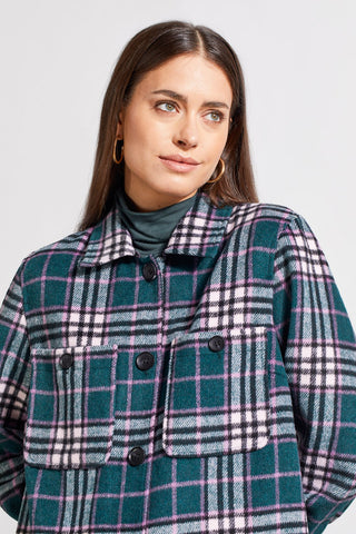 alt view 4 - PLAID SHACKET WITH CHEST POCKET-Alpine green