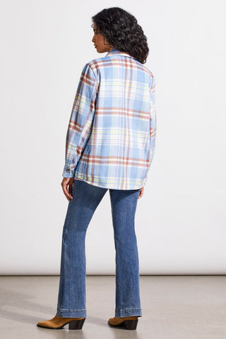 alt view 4 - PLAID SHACKET WITH CHEST POCKET-Periblue