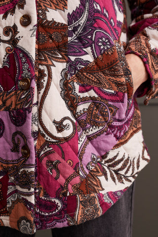 alt view 3 - QUILTED PAISLEY SHACKET-Magenta haze