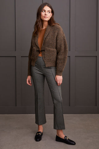 alt view 2 - SHAWL COLLAR CARDIGAN-Dk.walnut