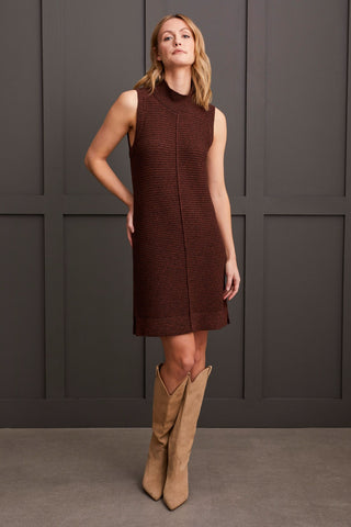 alt view 1 - SLEEVELESS SWEATER DRESS-Marsala