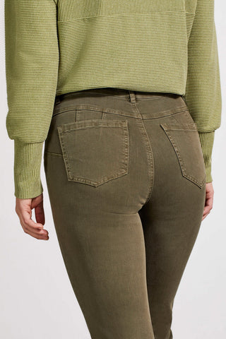 alt view 3 - SOPHIA CURVY MICRO FLARE JEANS-Olive