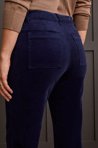 alt view 3 - STRETCH CORDUROY STRAIGHT LEG PANTS-Sapphire