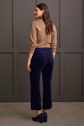 alt view 4 - STRETCH CORDUROY STRAIGHT LEG PANTS-Sapphire