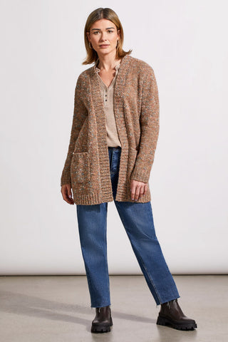 alt view 1 - SWEATER CARDIGAN WITH PATCH POCKETS-Cappucino