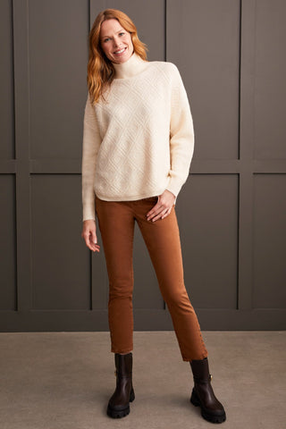 alt view 3 - TEXTURED MOCK NECK SWEATER-Moonstone