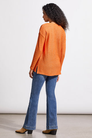 alt view 3 - V-NECK TUNIC WITH SIDE SLITS-Burntorange