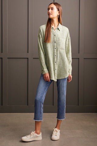 alt view 1 - WAFFLE BUTTON-UP SHIRT-Clover leaf