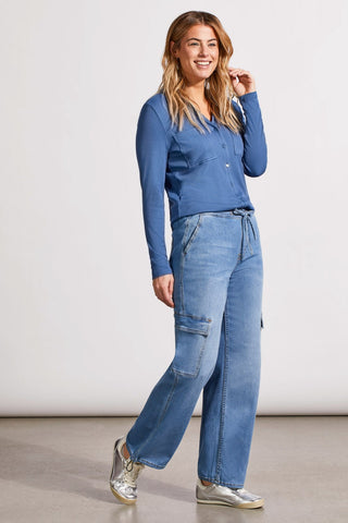 alt view 1 - WEAR 2 WAYS AUDREY CARGO JOGGERS-Sky blue