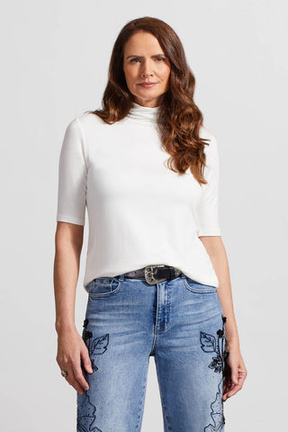 alt view 1 - FRENCH TERRY ELBOW SLEEVE TOP-Cream