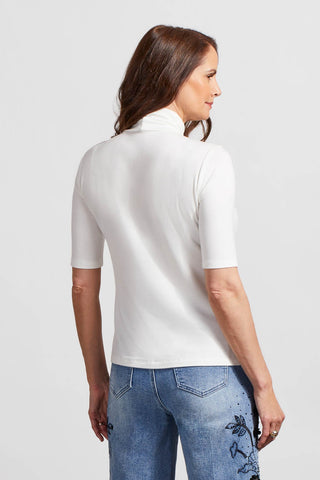 alt view 2 - FRENCH TERRY ELBOW SLEEVE TOP-Cream