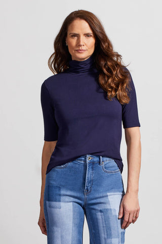 alt view 1 - FRENCH TERRY ELBOW SLEEVE TOP-Nightfall