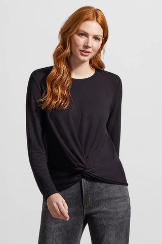 alt view 1 - FRENCH TERRY KNOT-FRONT TOP-Black